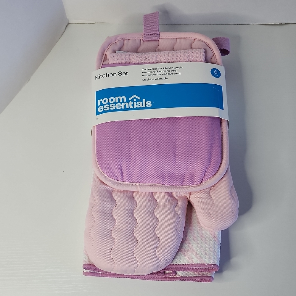 Room Essentials "Lavender" and Pink Kitchen Set 6 Piece